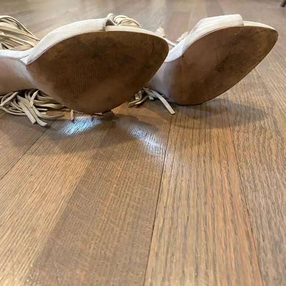 Zara Faux Suede Fringe Heels - Picture 4 of 6